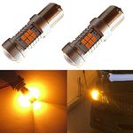 Alla Lighting Extremely Super Bright Amber Yellow High Power 3035 27-SM 1156 BA15S 7506 LED Lights Bulbs for Turn Signal Blinker Light