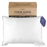 FluffCo Down Pillow with 600 Fill Power White Duck Down Side Sleeper Pillow | Hotel Pillow with 300 Thread Count | 100% Cotton Feather Pillows | Firm King Size Pillows -1Pack