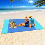 OUGEP Beach Blanket Sandproof, Large Picnic Blanket Waterproof 200 x 210cm for 3-7 Adults,Beach Mat Sand Free Waterproof for Camping, Hiking,Beach,Picnic