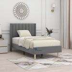 BRO WOOD Engineeredwood-Modern Upholstered Single Size Bed for Bedroom - Upholestery Premium Fabric Cot for Home - 6 x 4 Ft Bed with 1 Year Warranty (Eriksay Grey Single Size)