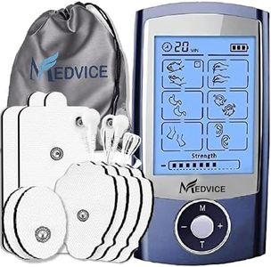 MEDVICE Rechargeable Tens Unit Muscle Stimulator, 2nd Gen 16 Modes & 8 Upgraded Pads for Natural Pain Relief & Management, FDA Cleared Electric Pulse Impulse Mini Massager Machine