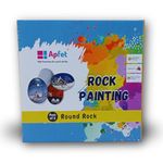 Apfet Rock Painting Kit Round Rock Art and Craft for Girls and Boys | Best Stone Painting Kit for Kids Creative DIY Painting Set for Kids Ages 6+ Years (Pack of 5)