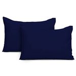 Imperial Rooms Pillow Cases 2 Pack Brushed Microfibre Pillow Covers (Navy, Pillow Cases 2 Pack)