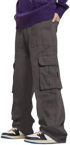 GRECIILOOKS Regular Fit Cotton Mid Rise Trousers Baggy Pants Cargos for Men (Gl-Tp-1076_Grey_M)