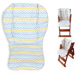 High Chair Cushion, Large Thickening Baby High Chair Seat Cushion Liner Mat Pad Cover Breathable (Wavy Stripes)