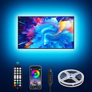 Luci a Led TV, Luci a Led per TV Retroilluminazione a Led 4M TV Led Striscia di Luce per 50-55 pollici RGB Cambia Colore Luci TV Led con Sincronizzazione Musica Telecomando Controllo APP Bluetooth