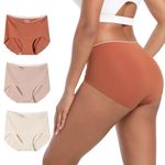 INNERSY Women's Seamless Underwear No Show Panties Quick Dry Smooth Briefs 3-Pack(Caramel Cake,XX-Large)