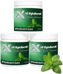 XyloBurst Gum | Xylitol Chewing Gum | Sugar Free, Gluten Free, Keto Friendly | Aspartame Free Gum For Oral Health | Spearmint | 100-Count Jar, Pack of 3