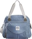 BÉABA - Genève II - Baby Changing Bag - Diaper Bag for Babies and Newborn - Large capacity - Baby Changing Mat - Isothermal lunch pouch - Buggy attachment system - Print blue