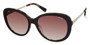 Kenneth Cole Women's Cat Sunglasses, Black/Other/Gradient Brown, 56mm