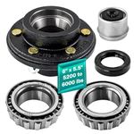 JADODE Trailer Hub Kits 6 Bolt 5.5 for 6000 lbs Heavy Duty Trailer Axle 25580/15123 Bearings with 1/2"-20 Thread #42 Spindle 6 Lug Trailer Hub