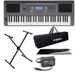 Yamaha PSR-E373 Digital Touch Sensitive Portable 61-Keys Keyboard With Keyboard Stand, Gig Bag, Dust Cover, & Power Adapter.