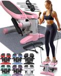 Steppers With Resistance Bands Set - Step Machine Exerciser for Home, Up-Down Stepper with LCD Monitor and Non-Slip Pedal - Perfect For Full Body Training - by Nordic Lifting