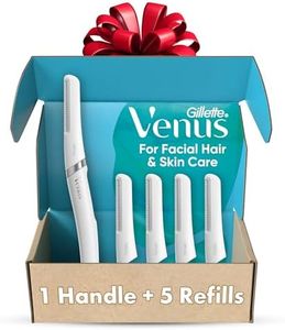 Gillette Venus Dermaplaning Tool Kit, 5 Blade Refills, Exfoliating Face Razors for Women, Eyebrow Razor, Face Razors for Women, Facial Razors, Dermaplane Razor for Women Face, Peach Fuzz Remover