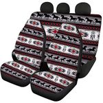 AFPANQZ Horses Dreamcatcher Car Seat Covers Full Set 4 Piece Front Bucket Seat Protector & Rear Bench Seat Covers for Cars Trucks SUVs Durable Car Seat Accessories Protect Decor Gift Aztec Stripes