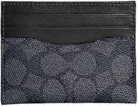 Coach Men's Flat Card Case in Signature Credit Holders, Charcoal/Black, One Size