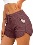 Aloodor Womens Shorts for Summer Running Workout Shorts with Pockets XL