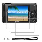 iDaPro Screen Protector for Sony ZV-1 ZV-1F ZV-1 II / ZV1 ZV1F ZV1 II & Hand Lanyard [3+1 Pack] Tempered Glass Easy Installation