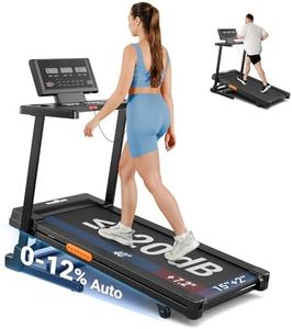 THERUN Treadmill with Incline,8.7 MPH 12% Auto Incline Treadmill,Compact Treadmill for Home,Brushless Motorized Treadmills for Quiet Running