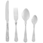 Russell Hobbs RH02850EU7 Verona Cutlery Set – 24 Piece, 18/10 Stainless Steel, 6 Place Settings, Includes, Forks, Knives, Tablespoons, Teaspoons, Patterned Handle, Dishwasher Safe, 50 Year Guarantee