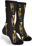 NGFF Trumpet Men Women Casual Crazy Funny Athletic Fancy Novelty Graphic Crew Tube Socks Moisture Wicking Gift