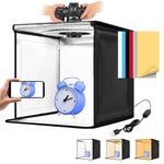 Photo Light Box, 10/12/16/20/24/32 Inch Photo Studio Lightbox with CRI>95 96 Light Beads. Dimmable Shooting Tent Kit with White and Warm Light. 6 Color Backdrops Photo Booth for Photography Studio