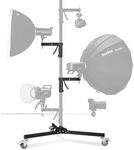 Soonpho Metal Heavy Roll Stand Studio Stand 240cm Robust C Stand with wheels for tripod and 2 Sliding Handle Kit,Maximum Load Capacity 15kg for Studio Monolight Softbox Reflector