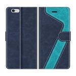 MOBESV Phone Cover For iPhone 6S, Flip Wallet Case for iPhone 6S / iPhone 6 Phone Case, Dark Blue/Light Blue