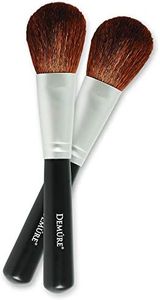 Blush Brush 100% Natural Goat Hair Brush Set for Contouring, Blending, Bronzing & Highlighting. Mineral Makeup, Powder & Foundation Brush - Demure Cosmetics by Deluvia. Two for One Make-Up Brushes!