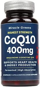 CoQ10 400mg - Highest Strength Ubiquinone Coenzyme Q10 | Powerful Antioxidant for Heart and Vascular Health, Essential for Energy Production | 60 Capsules - 2 Month Supply | Made in The UK
