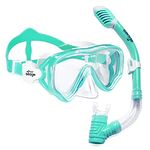 Seago Kids Snorkel Set Dry Top Snorkel Mask Snorkeling Gear for Kids Boys Girls Youth, No Leak Comfy Mouthpiece Anti-Fog 180° Panoramic View Scuba Diving Swim Pool Equipment Snorkeling Kit