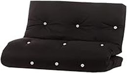 Visco Therapy Fibre Filled Futon Mattress, Size and Colour Options (3 Seater Double (135x190cm), Black)