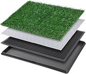 Dog Grass Pet Loo Indoor/Outdoor Portable Potty, Artificial Grass Patch Bathroom Mat and Washable Pee Pad for Puppy Training, Full System with Trays (Pet Training Tray, 20"x25")