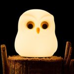 NIRVITTHAL Night Lamp for Bedroom, Touch Silicone Lamp, 7 Colour Changing Light for Kid Bedroom, USB Rechargeable, Diwali Lights for Decoration (Owl)