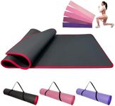 DAWNTREES 185x80cmThick Yoga Mat Fitness & Exercise Mat with Carrier Strap,Non-Slip Exercise Mat High Density Anti-Tear Pilates Mat for Yoga Pilates and Gymnastics (Black)