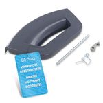 DL-pro Door Handle for Indesit Ariston Hotpoint C00286151 Bauknecht Whirlpool 482000031725 Window Handle for WMG WMD FMD Washing Machines Grey Plastic Including Locking Hook and Axle 213 x 106 x 27 mm