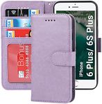 ELTEKER Phone Case Compatible with iPhone 6 Plus/6s Plus Case Wallet,Premium Leather Flip Kickstand Women Wallet Case with Card Holder for iPhone 6 Plus/6s Plus - Purple