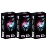 NottyBoy 4-IN-1 Multi Textured Condoms For Men - 30 Count (Ribbed | Dotted | Anatomically Shape) | Ribs and Dots | Contoured | Disposal Pouches