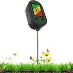 REYMOOK Soil Moisture Meter, 5-in-1 Soil Moisture Meter/ph/Soil Fertility/Sunlight Tester with Alarm Function, Soil Test Kit for House Plants, Flower, Lawn, Farm, Outdoor & Indoor Soil Moisture Tester