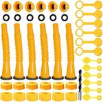 Gas Can Spout replacement, for 1/2/5/10 gallon gas can replacement,Gas Can Spout Kit with Flexible Nozzles, Thicker Gasket, Spout Cap, Gas Can Cap and Fuel Vent Caps(6 Pcs)