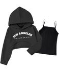 Arshiner Girls Cropped Sweatshirt Long Sleeve Shirts Crop Tops for Teens Kids Hoodies Black Crop Top Girls Sweatshirts Size 10-12