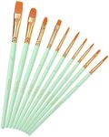 Paint Brushes, 10 Pcs Face Paint Brushes for Children Watercolor, Acrylic Gouache and Oil Painting Suitable for Decorations, Models, Figurines, Nail Art