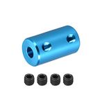 DMiotech 5-6mm Bore L25XD14 Rigid Coupling Shaft Coupling Joint Connector w Screws Aluminum Alloy Motor Shaft Connector for 3D Printer Blue