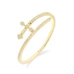 Lulu Mel Iced Out Baguette Diamond Bracelet Jewelry for Women, Hip Hop Mens 14k Gold Silver Plated Cubic Zirconia Bangle Bracelet, Men Heart Cuff Bracelet With Jewelry Box, 7 inch, Silver Cubic