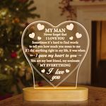 Gifts for Him, I Love U to My Husband's Gifts with Warm Light for Home Decor, Gifts for Birthday, Valentine's Day, Xmas,Holidays, A Thankyou Gifts for Him Husband Boyfriend My Man