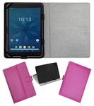 Acm Leather Flip Flap Case Compatible with Onn 8" Tab Tablet Cover Stand Pink