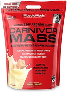 MuscleMeds Carnivor Mass Anabolic Beef Protein Gainer, Vanilla Caramel, 10.5 Pounds