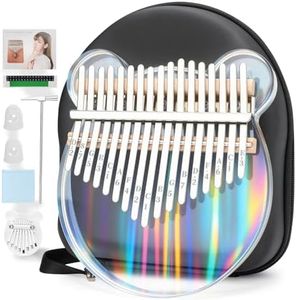 MUINS Clear Kalimba Thumb Piano,Transparent Crystal Acrylic Finger Piano Kalimba 17 Key,Bear Shape Thumb piano,Musical Instrument Gifts for Adults Beginners (Bear)