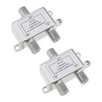 Create idea 2Pcs 2 Way Coax Splitter Digital Coax Splitter 2 Way Satellite Splitter Accessories for HD TV Signals/Satellite TV/Amplifiers 5-2400MHz