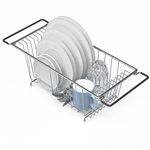 SimpleHouseware Over Sink Counter Top Dish Drainer Drying Rack, Chrome